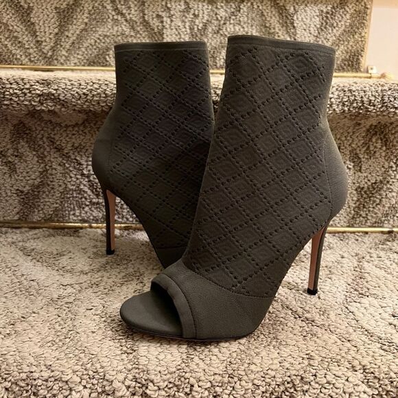 $1095 Gianvito Rossi Open Toe Stretch Knit Stiletto Heel Booties 38.5 or 8.5 - Picture 5 of 11